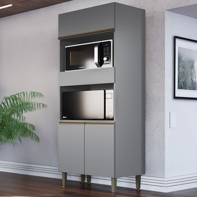 Torre Quente Greta 4 Portas 1 Prateleira Cinza - Irm Móveis