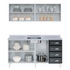 Cozinha Compacta de Aço Star New 7 Portas 4 Gavetas com Vidro Preto - Telasul