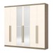 Guarda-Roupa Casal Jade 6 Portas 3 Gavetas com Espelho Rústico/Off White - Henn
