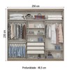 Guarda-Roupa Casal Jade 6 Portas 3 Gavetas com Espelho Rústico/Off White - Henn