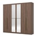 Guarda-Roupa Casal Jade 6 Portas 3 Gavetas com Espelho Castanho - Henn