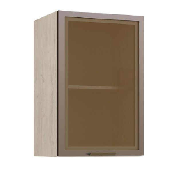 Armário Aéreo Cozinha Greta 1 Porta 1 Prateleira com Vidro Crema - Irm Móveis