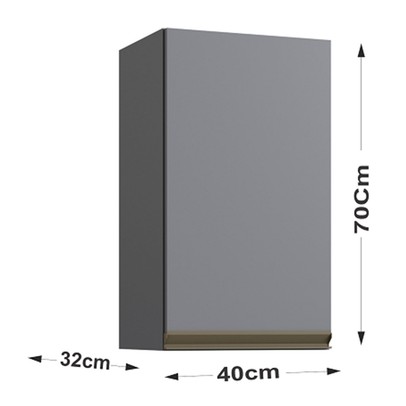 Armário Aéreo Cozinha Greta 1 Porta 1 Prateleira Cinza - Irm Móveis