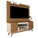 Rack com Painel para TV Até 65 Polegadas Malibu 2 Portas Ripado Off White/Freijó - Giga Móveis