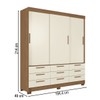 Guarda-Roupa Casal Morretes 3 Portas 9 Gavetas Jatoba/Areia - Santos Andirá