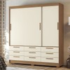 Guarda-Roupa Casal Morretes 3 Portas 9 Gavetas Jatoba/Areia - Santos Andirá