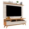Rack com Painel para TV Até 60 Polegadas Vivare 2 Gavetas Nature/Off White - Giga Móveis