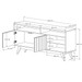 Rack para TV Até 60 Polegadas Real 2 Portas Ripado Off White/Freijó - Giga Móveis
