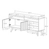 Rack para TV Até 60 Polegadas Real 2 Portas Ripado Off White/Nature - Giga Móveis