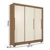 Guarda-Roupa Casal Maringá 3 Portas 2 Gavetas Jatoba/Areia - Santos Andirá