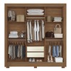 Guarda-Roupa Casal Maringá 3 Portas 2 Gavetas Jatoba/Areia - Santos Andirá
