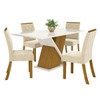 Mesa de Jantar 4 Lugares Viana Nature/Off White/Linho - Pnr Móveis