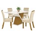 Mesa de Jantar 4 Lugares Viana Nature/Off White/Linho - Pnr Móveis