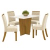 Mesa de Jantar 4 Lugares Alabama Nature/Off White/Linho - Pnr Móveis