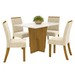 Mesa de Jantar 4 Lugares Alabama Nature/Off White/Linho - Pnr Móveis