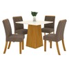 Mesa de Jantar 4 Lugares Carina Nature/Off White/Bege Se79 - Pnr Móveis