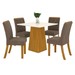 Mesa de Jantar 4 Lugares Carina Nature/Off White/Bege Se79 - Pnr Móveis