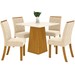 Mesa de Jantar 4 Lugares Carina Nature/Off White/Linho Se79 - Pnr Móveis