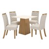 Mesa de Jantar 4 Lugares Carina Nature/Off White/Linho - Pnr Móveis