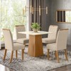 Mesa de Jantar 4 Lugares Carina Nature/Off White/Linho - Pnr Móveis