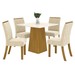 Mesa de Jantar 4 Lugares Alcaida Nature/Off White/Linho - Pnr Móveis