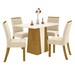 Mesa de Jantar 4 Lugares Katy Nature/Off White/Linho - Pnr Móveis