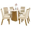 Mesa de Jantar 6 Lugares Katy Nature/Off Whitte/Linho - Pnr Móveis