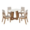 Mesa de Jantar 4 Lugares Sales/Milla com Vidro Nature/Off White/Linho - Pnr Móveis