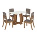 Mesa de Jantar 4 Lugares Sales/Milla com Vidro Nature/Off White/Marrom/Amêndoa - Pnr Móveis