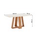 Mesa de Jantar 6 Lugares Sales com Vidro Nature/Off White/Linho - Pnr Móveis