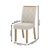 Mesa de Jantar 6 Lugares Sales com Vidro Nature/Off White/Linho - Pnr Móveis