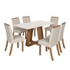 Mesa de Jantar 6 Lugares Sales com Vidro Nature/Off White/Linho - Pnr Móveis