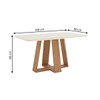 Mesa de Jantar 6 Lugares Sales/Bella com Vidro Nature/Off White/Amêndoa - Pnr Móveis