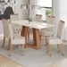 Mesa de Jantar 6 Lugares Sales/Bella com Vidro Nature/Off White/Linho - Pnr Móveis