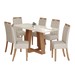 Mesa de Jantar 6 Lugares Sales/Bella com Vidro Nature/Off White/Linho - Pnr Móveis