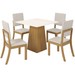 Mesa de Jantar 4 Lugares Bela Nature/Off White/Linho - Pnr Móveis