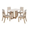 Mesa de Jantar 4 Lugares Valentina Milla Nature/Off White/Linho - Pnr Móveis