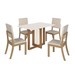 Mesa de Jantar 4 Lugares Valentina Milla Nature/Off White/Linho - Pnr Móveis