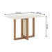 Mesa de Jantar 4 Lugares Valentina/Milla com Vidro Nature/Off White/Caramelo - Pnr Móveis