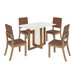 Mesa de Jantar 4 Lugares Valentina/Milla com Vidro Nature/Off White/Caramelo - Pnr Móveis