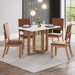 Mesa de Jantar 4 Lugares Valentina/Milla com Vidro Nature/Off White/Caramelo - Pnr Móveis