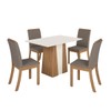 Mesa de Jantar 4 Lugares Lavínia Nature/Off White/Bege - Pnr Móveis