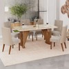 Mesa de Jantar 6 Lugares Lívia/Anne Nature/Corano Bege/Creme - Pnr Móveis