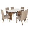 Mesa de Jantar 6 Lugares Lívia/Anne Nature/Corano Bege/Creme - Pnr Móveis