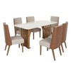 Mesa de Jantar 6 Lugares Lívia/Anne Nature/Off White/Courano/Linho- Pnr Móveis