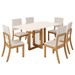 Mesa de Jantar 6 Lugares Lilian com Vidro Nature/Off White/Linho - Pnr Móveis