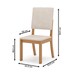 Mesa de Jantar 6 Lugares Lilian com Vidro Nature/Off White/Linho - Pnr Móveis