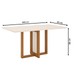 Mesa de Jantar 6 Lugares Lilian com Vidro Nature/Off White/Linho - Pnr Móveis