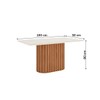 Mesa de Jantar 6 Lugares Luana com Vidro Nature/Off White/Creme - Pnr Móveis