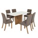 Mesa de Jantar 6 Lugares Nicole/Vita com Vidro Nature/Off White/Bege - Pnr Móveis